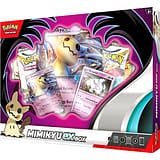The mysterious Pokemon Mimikyu takes center stage in this collectible box complete with four Pokemon booster packs and three promotional cards.