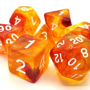 Galaxy Dice 7-Piece RPG Set - Exploding Sun