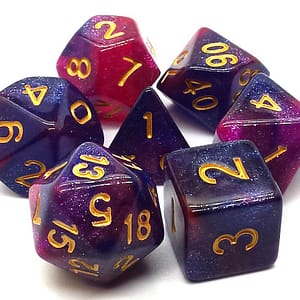 Galaxy Dice 7-Piece RPG Set - Purple & Red