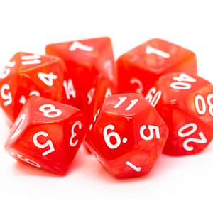 Pearl Drop Dice 7-Piece RPG Set - Red
